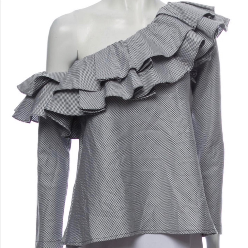 One shoulder ruffle top